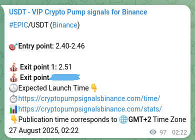 Binance exchange signal proof for EPIC, 27 August 2025, 05:03