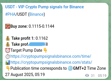 Verification image for PHA pump signal on Binance at 27 August 2025, 06:09