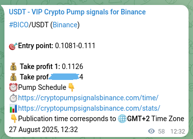 Crypto market signal confirmation: BICO pump on Binance, 27 August 2025, 14:07