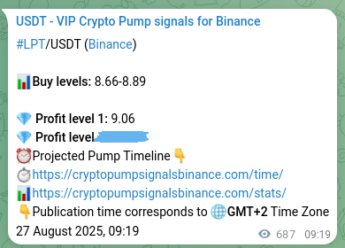 Signal verification: LPT pump on Binance at 28 August 2025, 04:24