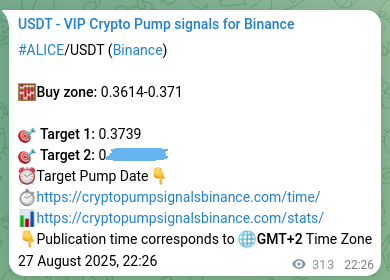 ALICE pump signal confirmation from Binance, timestamp: 28 August 2025, 07:07