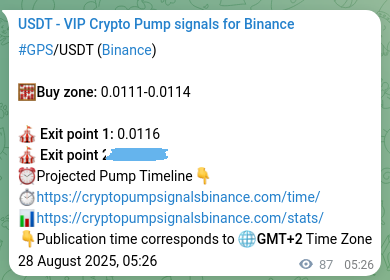 Trading signal confirmation: GPS pump on Binance at 28 August 2025, 07:49