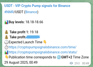 Binance exchange signal proof for NMR, 29 August 2025, 08:58