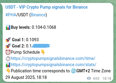 Crypto market signal proof: PHA pump on Binance, 30 August 2025, 06:45