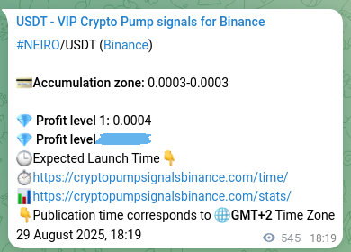 Market signal verification: NEIRO on Binance at 30 August 2025, 09:27