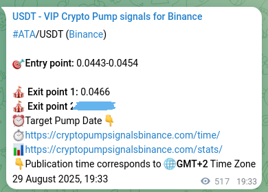 ATA pump signal confirmation from Binance, timestamp: 30 August 2025, 09:55
