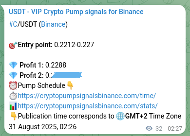 Signal verification: C pump on Binance at 31 August 2025, 03:16