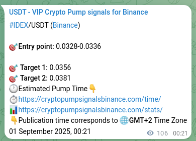 IDEX pump signal verification from Binance, timestamp: 01 September 2025, 03:18