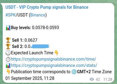 Binance trading signal proof for SPK pump, 01 September 2025, 12:35