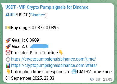 Binance pump signal proof for HIFI on 02 September 2025, 01:27