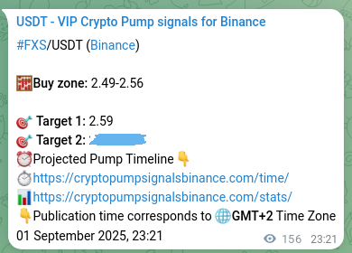 Crypto market signal proof: FXS pump on Binance, 02 September 2025, 03:38