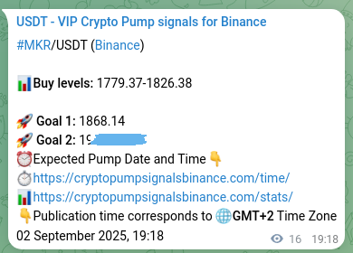 Crypto pump signal confirmation: MKR on Binance, 02 September 2025, 19:44