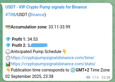 Authenticated proof of TRB's pump signal on Binance at 03 September 2025, 04:27