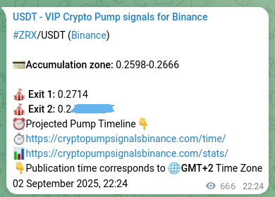 Binance exchange signal proof for ZRX, 03 September 2025, 16:53