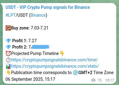 LPT pump signal confirmation from Binance, timestamp: 06 September 2025, 17:18