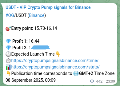 OG pump signal verification from Binance, timestamp: 08 September 2025, 12:27