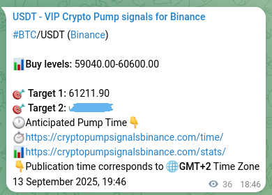 Real-time proof of BTC pump signal on Binance, 13 September 2025, 19:46 Real-time proof of BTC pump signal on Binance, 13 September 2025, 19:46