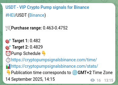 HEI pump signal verification from Binance, timestamp: 14 September 2025, 14:41