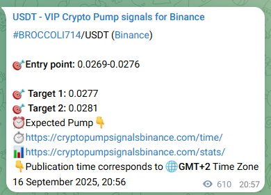 BROCCOLI714 pump signal verification from Binance, timestamp: 17 September 2025, 13:56