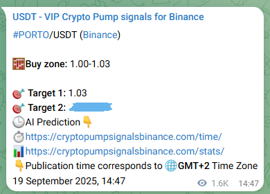 PORTO pump signal verification from Binance, timestamp: 21 September 2025, 11:20