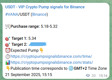 Market signal verification: VANA on Binance at 21 September 2025, 16:12
