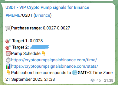 Signal proof for MEME pump on Binance at 21 September 2025, 22:52