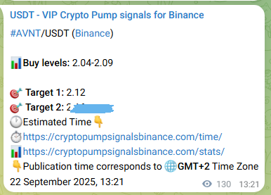 Signal verification: AVNT pump on Binance at 22 September 2025, 16:58