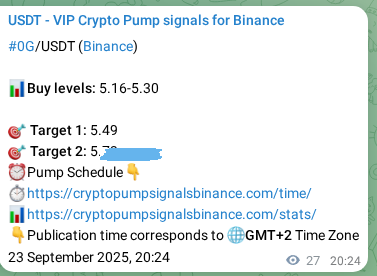 Success verification: 0G signal achievement proof on Binance, 23 September 2025, 21:09