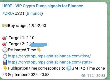 View the proof of ZRO pump signal on Binance at 23 September 2025, 23:59 Proof of ZRO pump signal on Binance at 23 September 2025, 23:59