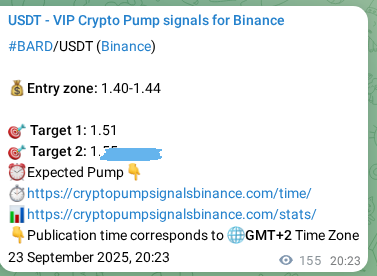Check out the Binance pump signal proof for BARD on 24 September 2025, 00:41 Binance pump signal proof for BARD on 24 September 2025, 00:41