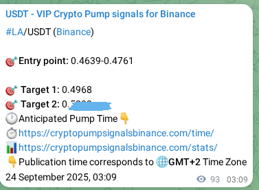 View the market signal proof for LA pump from Binance, 24 September 2025, 05:44 Market signal proof: LA pump from Binance, 24 September 2025, 05:44