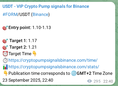 Explore the crypto trading signal verification for FORM pump on Binance, 24 September 2025, 06:56 Crypto trading signal verification: FORM pump on Binance, 24 September 2025, 06:56