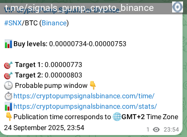Proof of SNX pump signal on Binance at 25 September 2025, 00:36