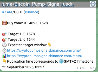 Binance exchange signal proof for KAIA, 25 September 2025, 04:08