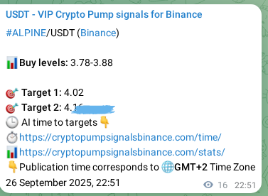 Proof of ALPINE pump signal on Binance at 26 September 2025, 23:17