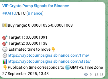 KAITO pump signal verification from Binance, timestamp: 27 September 2025, 14:06