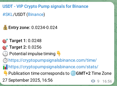 SKL pump signal verification from Binance, timestamp: 27 September 2025, 17:11