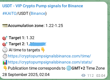 Signal verification: KAITO pump on Binance at 28 September 2025, 05:12