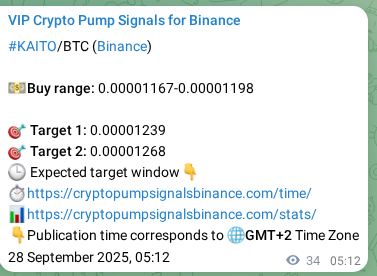 Signal verification: KAITO pump on Binance at 28 September 2025, 06:09