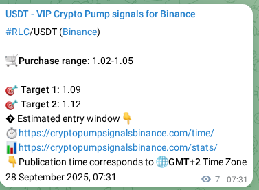 Market signal verification: RLC on Binance at 28 September 2025, 07:43