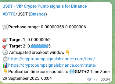 BTTC pump signal verification from Binance, timestamp: 29 September 2025, 02:12