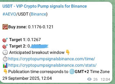Market signal proof: AEVO pump from Binance, 29 September 2025, 12:49