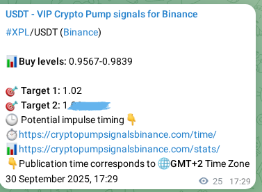 Authenticated proof of XPL's pump signal on Binance, 30 September 2025, 18:10