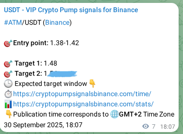 Binance trading signal confirmation for ATM pump, 30 September 2025, 18:19