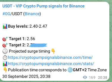 Authenticated proof of 0G's pump signal on Binance at 01 October 2025, 01:20