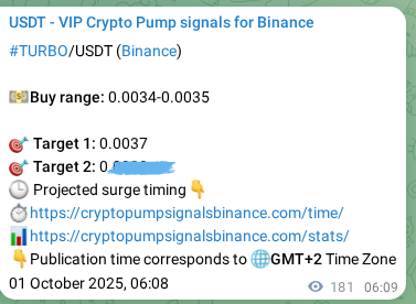 Success verification: TURBO signal achievement proof on Binance, 01 October 2025, 11:33