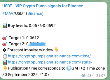 Trading signal confirmation: MAV pump on Binance at 01 October 2025, 12:13