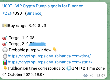 Algorithmic validation: ZEN pump signal accuracy on Binance, 01 October 2025, 20:04