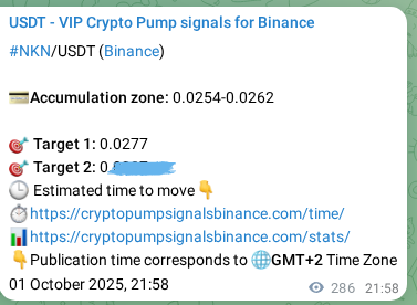 Binance signal verification for NKN pump, 02 October 2025, 05:54