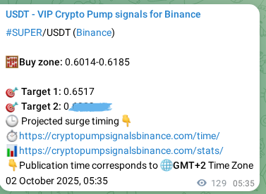 SUPER signal verification on Binance, 02 October 2025, 09:09
